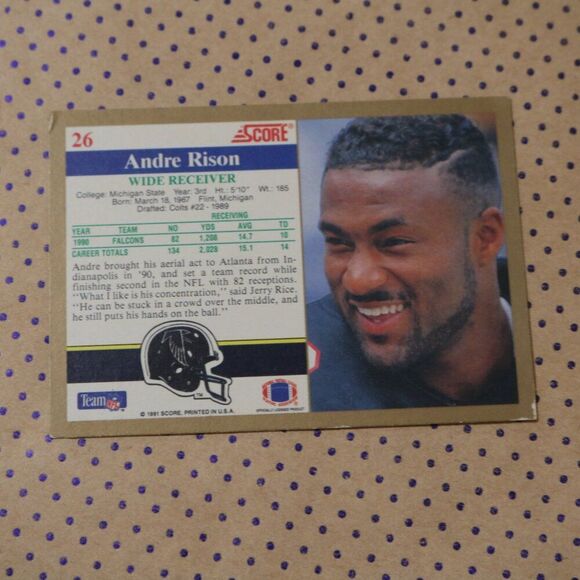 Andre Rison #26 Football Card - Picture 2 of 2